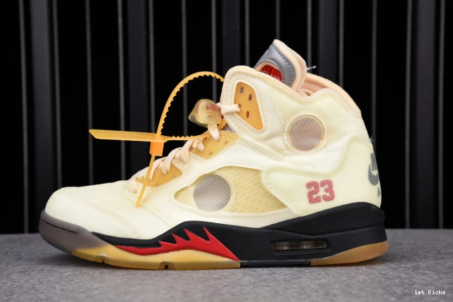 Jordan OFF-WHITE 5 DH8565-100 Sail Retro 0815
